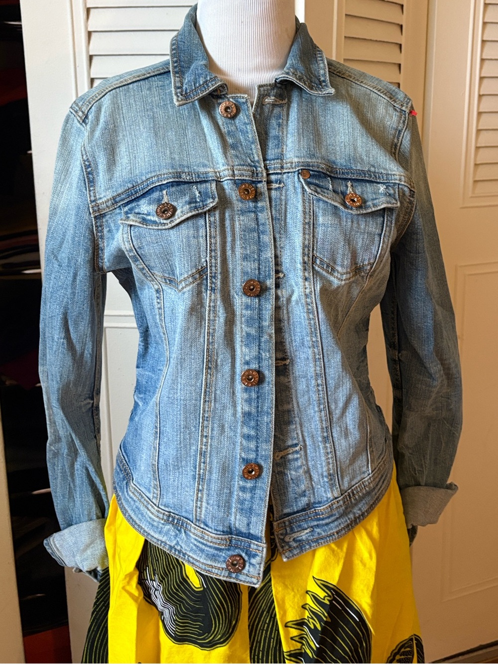 H&M Light Blue Denim Jean Jacket - Women's Button-Front - Picture 2 of 14